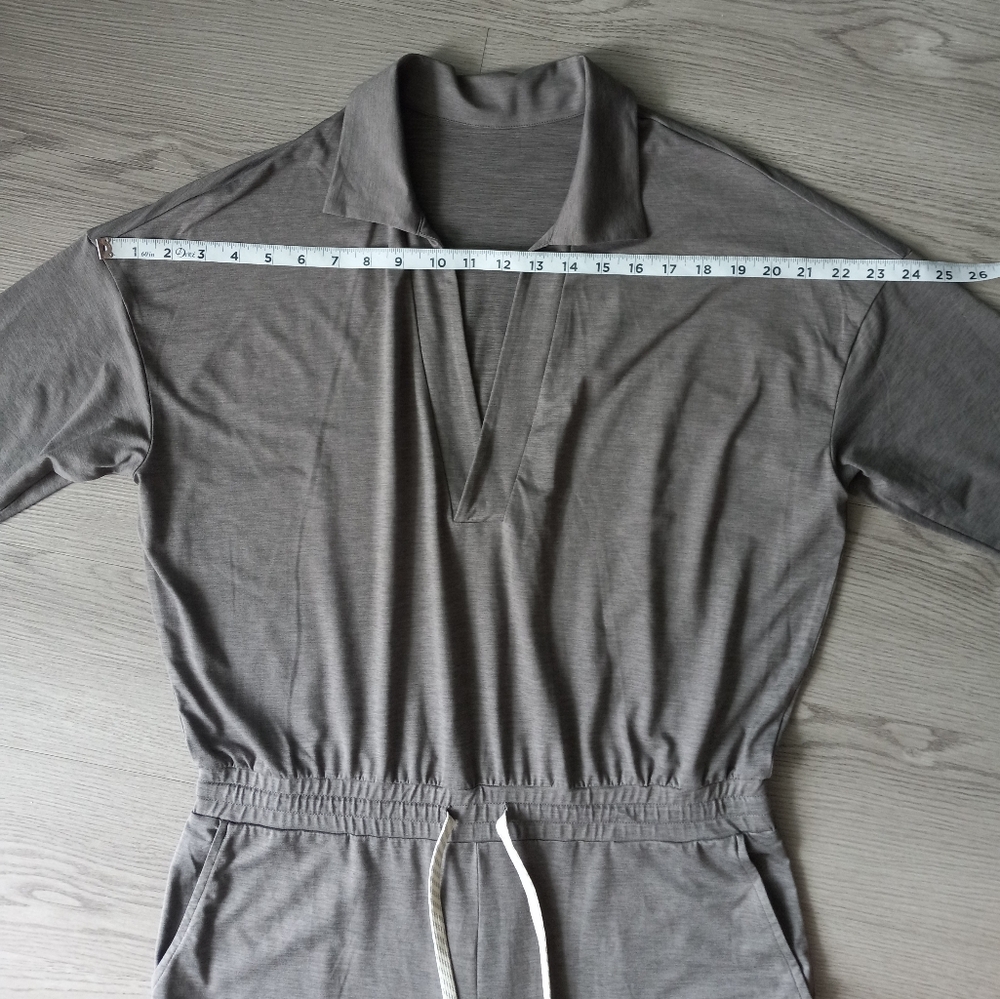 Vuori Lux Intentions Wide Leg Jumpsuit Smoke Heather L - Picture 8 of 15